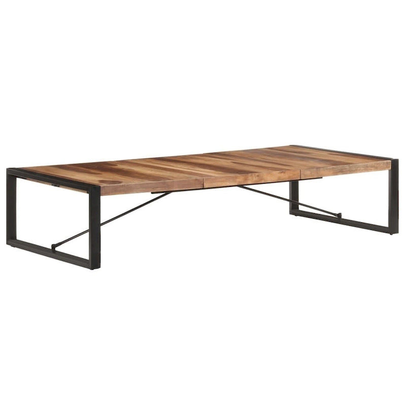 Tavolino da Caffè Quadrato Marrone Chiaro – Legno di Mango Grezzo, 1 Persona