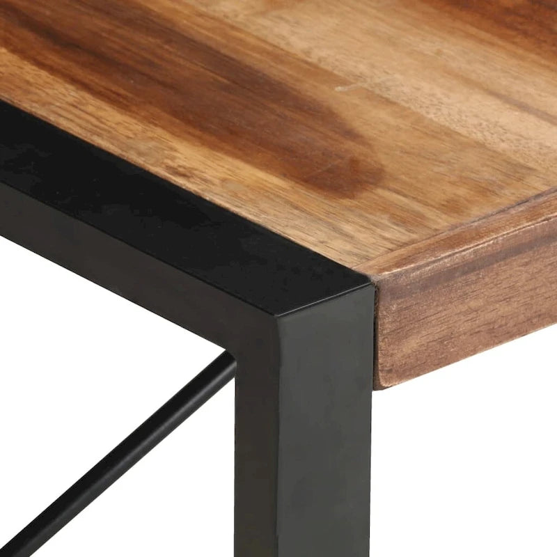 Tavolino da Caffè Quadrato Marrone Chiaro – Legno di Mango Grezzo, 1 Persona