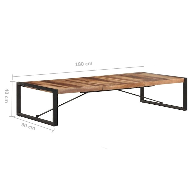 Tavolino da Caffè Quadrato Marrone Chiaro – Legno di Mango Grezzo, 1 Persona