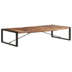 Tavolino da Caffè Quadrato Marrone Chiaro – Legno di Mango Grezzo, 1 Persona