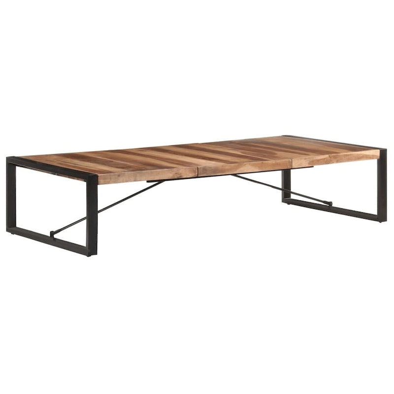 Tavolino da Caffè Quadrato Marrone Chiaro – Legno di Mango Grezzo, 1 Persona
