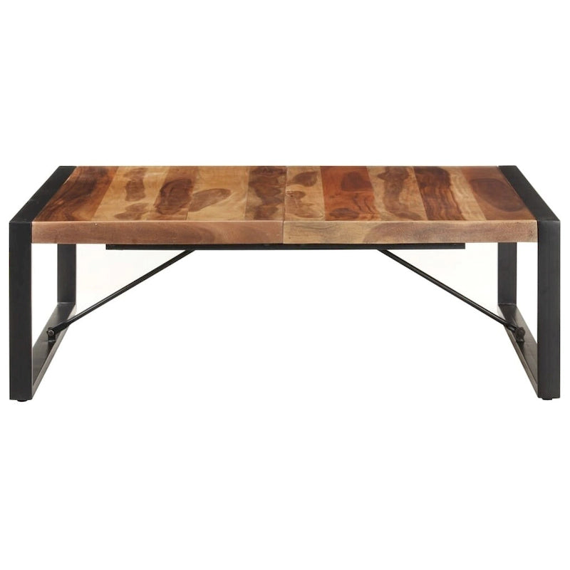 Tavolino da Caffè Quadrato Marrone Chiaro – Legno di Mango Grezzo, 1 Persona