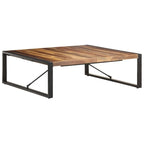 Tavolino da Caffè Quadrato Marrone Chiaro – Legno di Mango Grezzo, 1 Persona