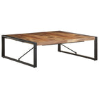 Tavolino da Caffè Quadrato Marrone Chiaro – Legno di Mango Grezzo, 1 Persona