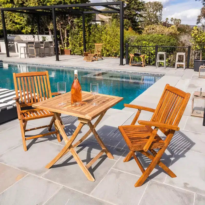 Tavolo da patio pieghevole in teak naturale Nordic Teak 28 per 2 persone - Beige