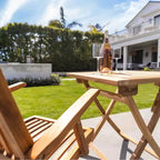 Tavolo da patio pieghevole in teak naturale Nordic Teak 28 per 2 persone - Beige