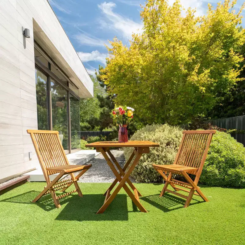 Tavolo da patio pieghevole in teak naturale Nordic Teak 28 per 2 persone - Beige