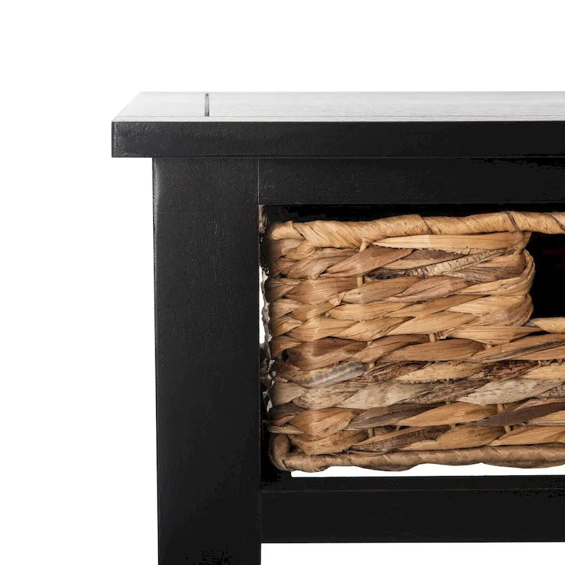 Consolle effetto invecchiato/vintage con cassetti e ripiano in rattan — 5 colori