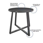 Tavolo da pranzo rotondo COSCO Indoor/Outdoor 35 con piano in vetro, grigio scuro