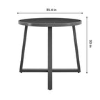 Tavolo da pranzo rotondo COSCO Indoor/Outdoor 35 con piano in vetro, grigio scuro
