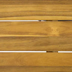 GDFStudio Rosario Set da Pranzo da Esterno Industriale in Legno di Acacia 3 Pezzi, Teak/Metallo Rustico