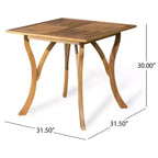 GDFStudio Izara Tavolo da pranzo quadrato in legno di acacia da esterno, Teak