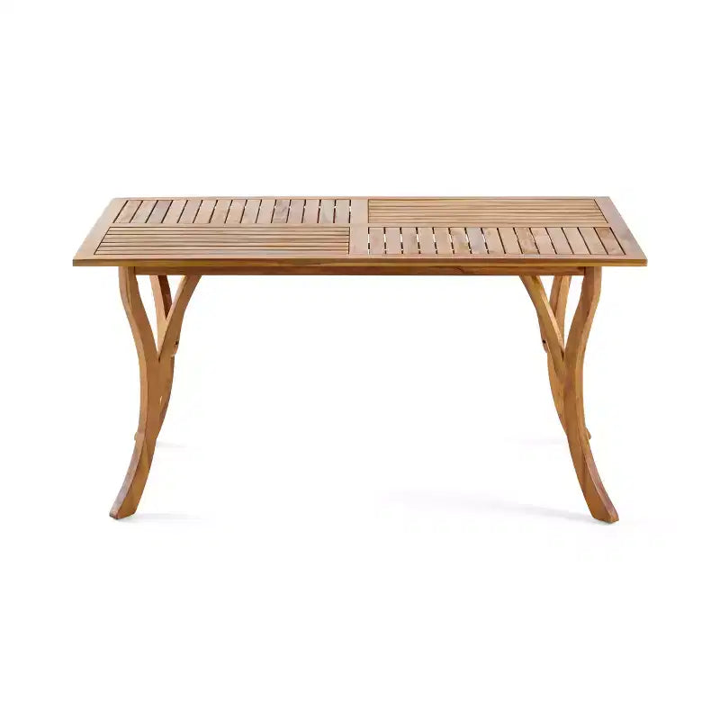 GDFStudio Baia Outdoor Acacia Wood Rectangular Dining Table, Teak