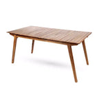 GDFStudio Darrow - Tavolo da pranzo rustico da esterno in legno di acacia, color teak