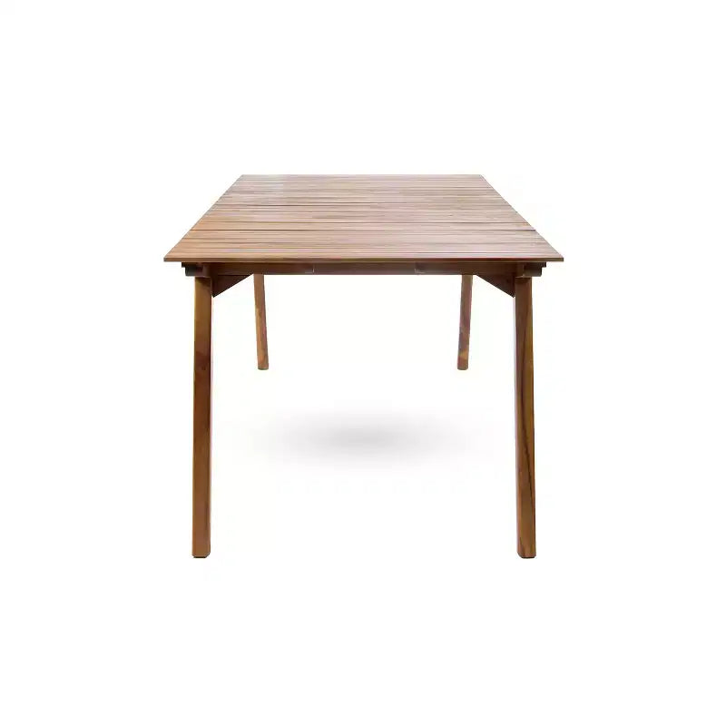 GDFStudio Darrow - Tavolo da pranzo rustico da esterno in legno di acacia, color teak