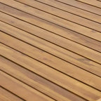 GDFStudio Darrow - Tavolo da pranzo rustico da esterno in legno di acacia, color teak