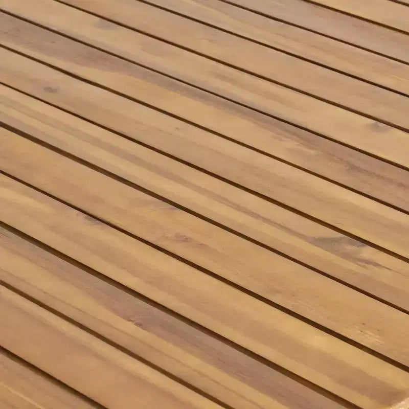 GDFStudio Darrow - Tavolo da pranzo rustico da esterno in legno di acacia, color teak