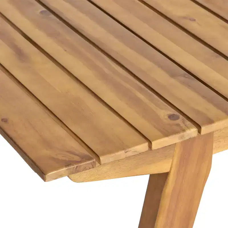 GDFStudio Darrow - Tavolo da pranzo rustico da esterno in legno di acacia, color teak