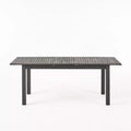 GDFStudio Zeila Outdoor Acacia Wood Expandable Dining Table, Sandblasted Dark Gray