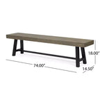 GDFStudio Chilian Set da Picnic da Esterno in Legno di Acacia, 3 Pezzi, Grigio/Metallo Rustico
