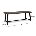 GDFStudio Chilian Set da Picnic da Esterno in Legno di Acacia, 3 Pezzi, Grigio/Metallo Rustico