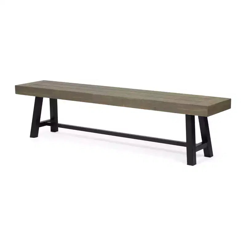 GDFStudio Chilian Set da Picnic da Esterno in Legno di Acacia, 3 Pezzi, Grigio/Metallo Rustico