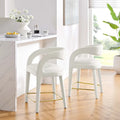 Sgabello da bancone in velluto, set da 2 — Avorio / Marrone / Verde / Grigio / Nero