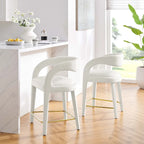 Sgabello da bancone in velluto, set da 2 — Avorio / Marrone / Verde / Grigio / Nero