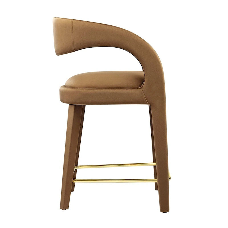 Sgabello da bancone in velluto, set da 2 — Avorio / Marrone / Verde / Grigio / Nero