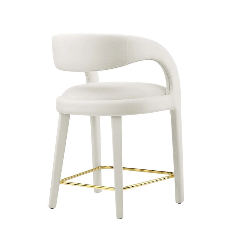 Sgabello da bancone in velluto, set da 2 — Avorio / Marrone / Verde / Grigio / Nero