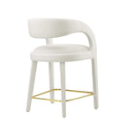 Sgabello da bancone in velluto, set da 2 — Avorio / Marrone / Verde / Grigio / Nero