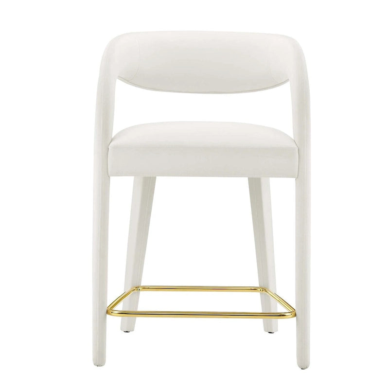 Sgabello da bancone in velluto, set da 2 — Avorio / Marrone / Verde / Grigio / Nero
