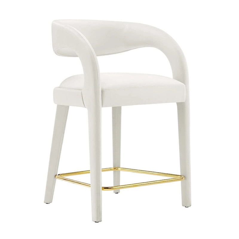 Sgabello da bancone in velluto, set da 2 — Avorio / Marrone / Verde / Grigio / Nero
