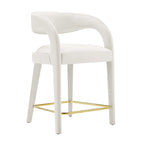 Sgabello da bancone in velluto, set da 2 — Avorio / Marrone / Verde / Grigio / Nero