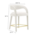 Sgabello da bancone in velluto, set da 2 — Avorio / Marrone / Verde / Grigio / Nero