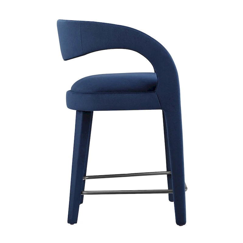 Sgabello da bancone in velluto, set da 2 — Avorio / Marrone / Verde / Grigio / Nero