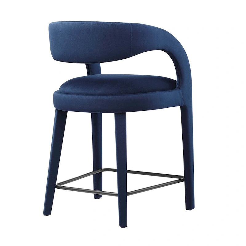 Sgabello da bancone in velluto, set da 2 — Avorio / Marrone / Verde / Grigio / Nero