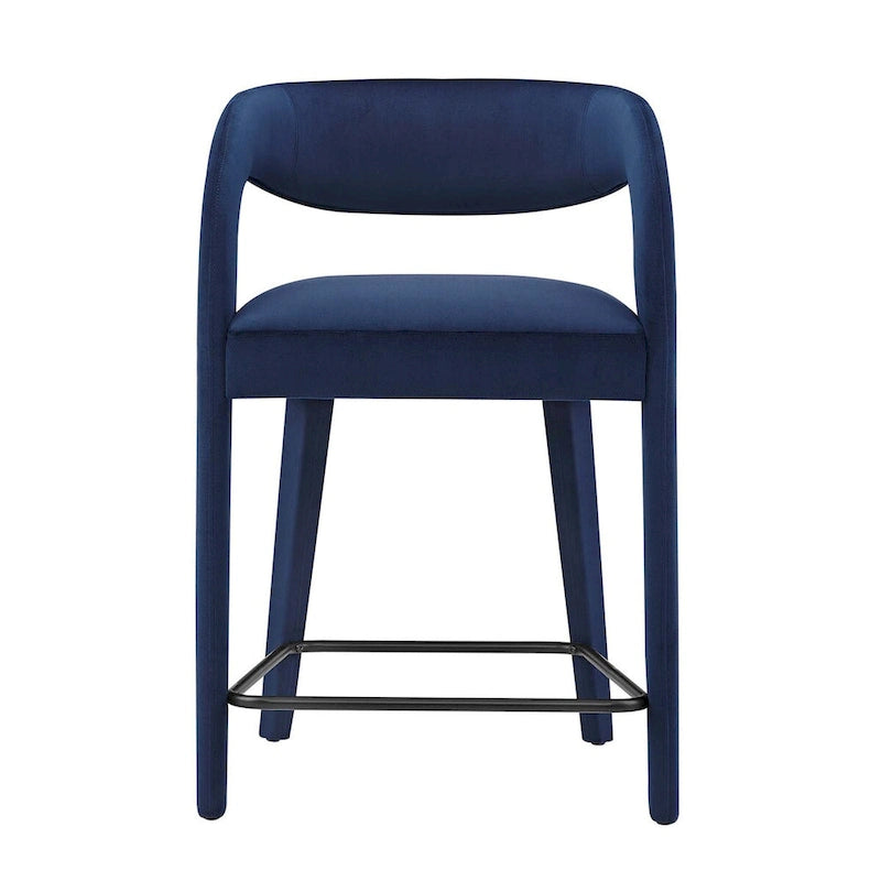 Sgabello da bancone in velluto, set da 2 — Avorio / Marrone / Verde / Grigio / Nero