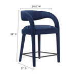 Sgabello da bancone in velluto, set da 2 — Avorio / Marrone / Verde / Grigio / Nero