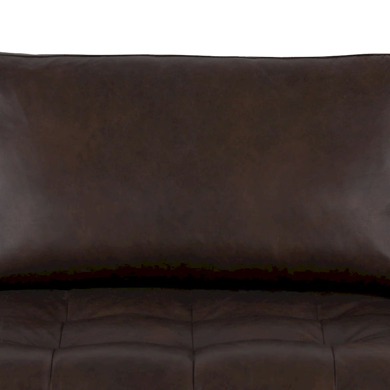 Divano componibile in pelle con penisola a destra, 2 posti — Madagascar Cacao / Tan Cognac / Blu notte / Nero onice / Marrone cacao / Blu cielo