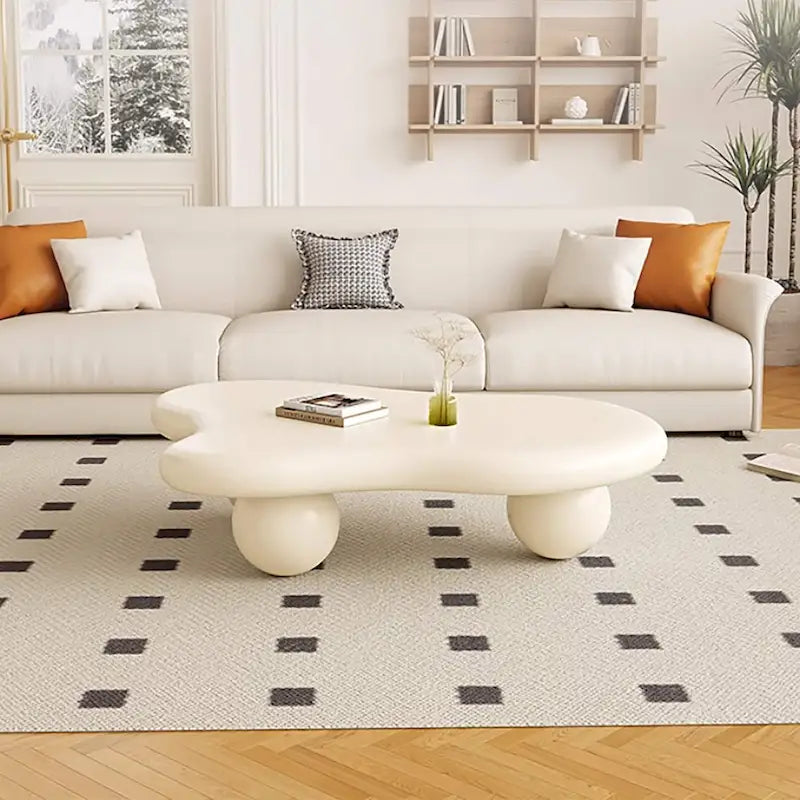 Tavolino a forma di nuvola da 48", Nero / Crema, Multicolore, 1 persona