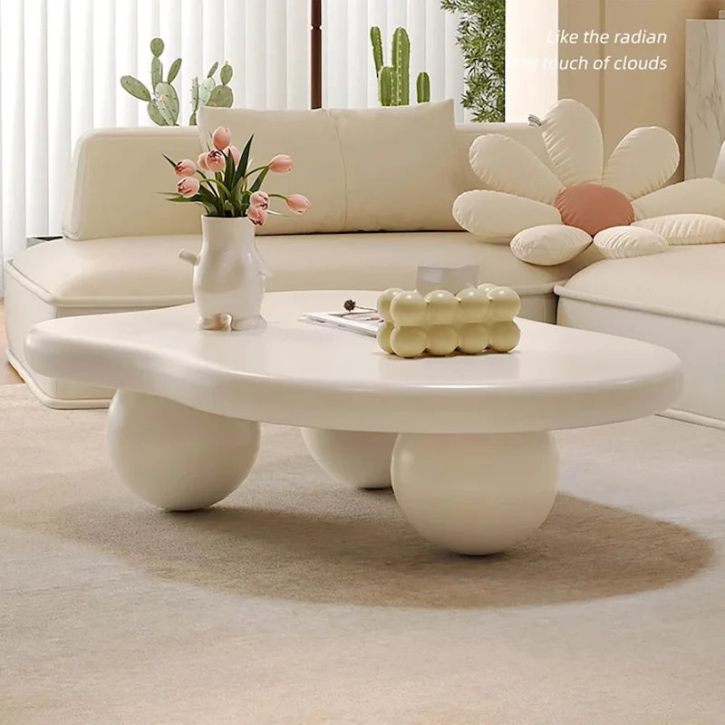 Tavolino a forma di nuvola da 48", Nero / Crema, Multicolore, 1 persona