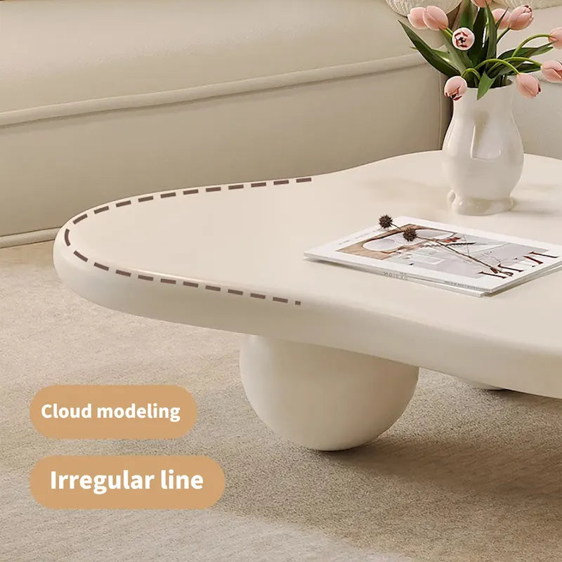 Tavolino a forma di nuvola da 48", Nero / Crema, Multicolore, 1 persona