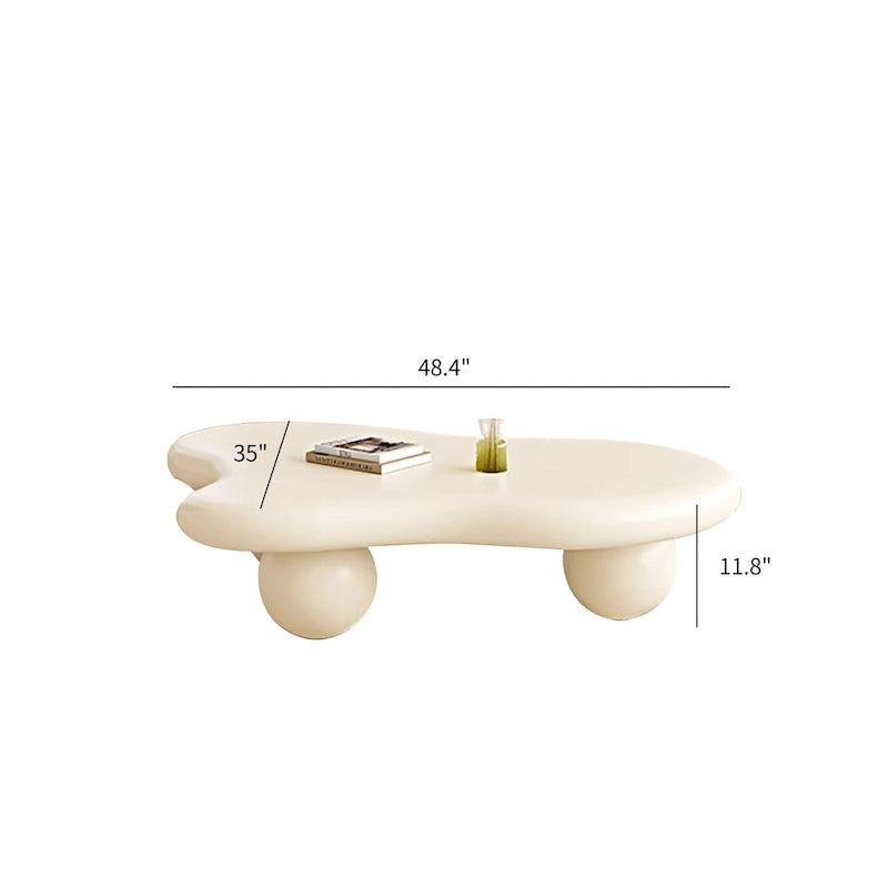 Tavolino a forma di nuvola da 48", Nero / Crema, Multicolore, 1 persona