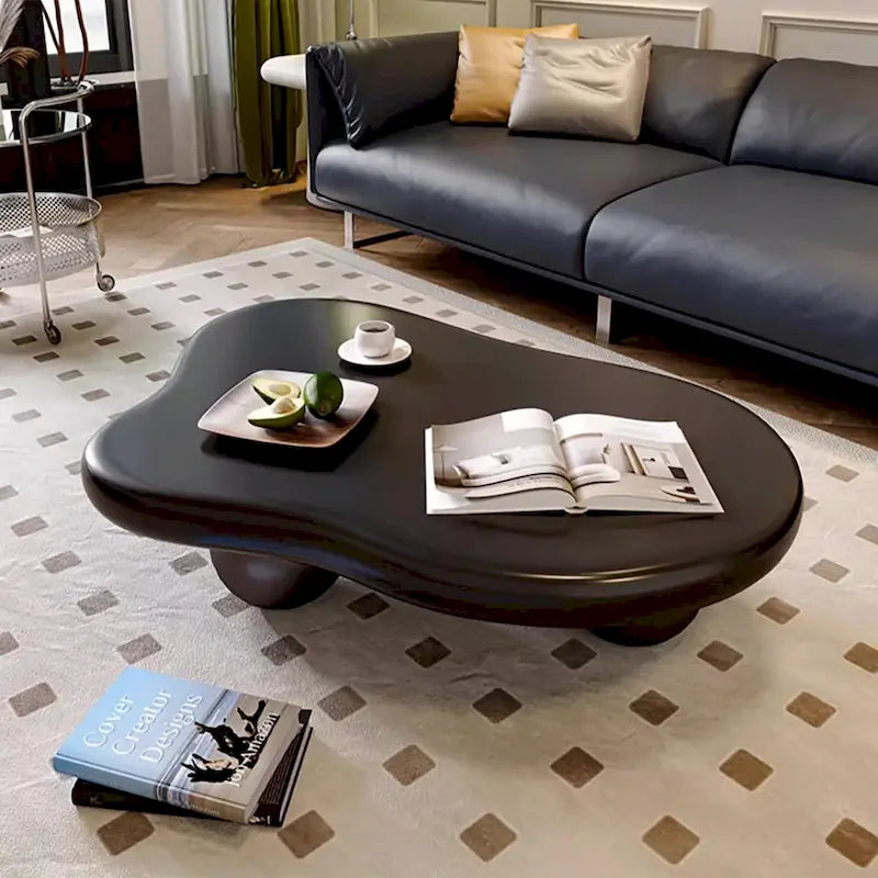 Tavolino a forma di nuvola da 48", Nero / Crema, Multicolore, 1 persona