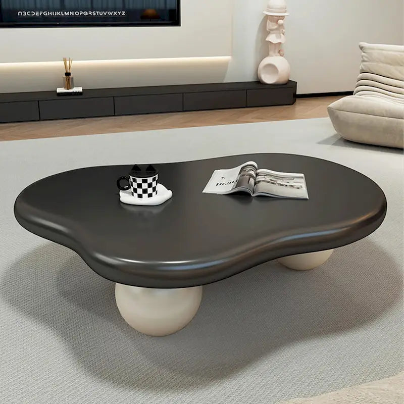 Tavolino a forma di nuvola da 48", Nero / Crema, Multicolore, 1 persona