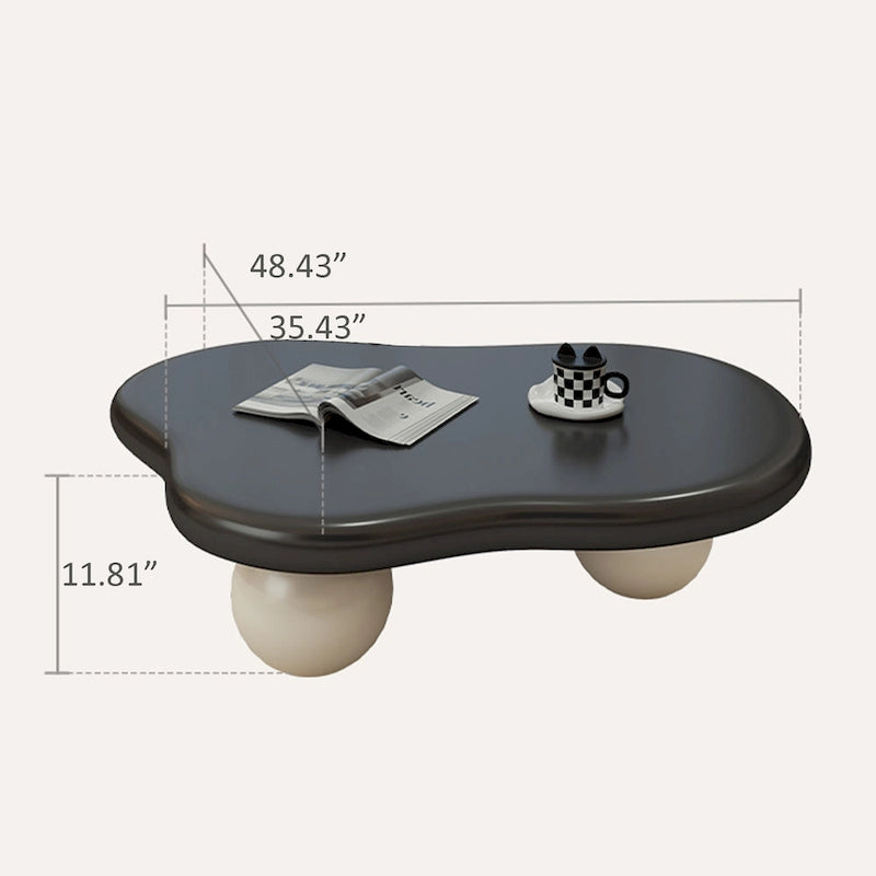 Tavolino a forma di nuvola da 48", Nero / Crema, Multicolore, 1 persona