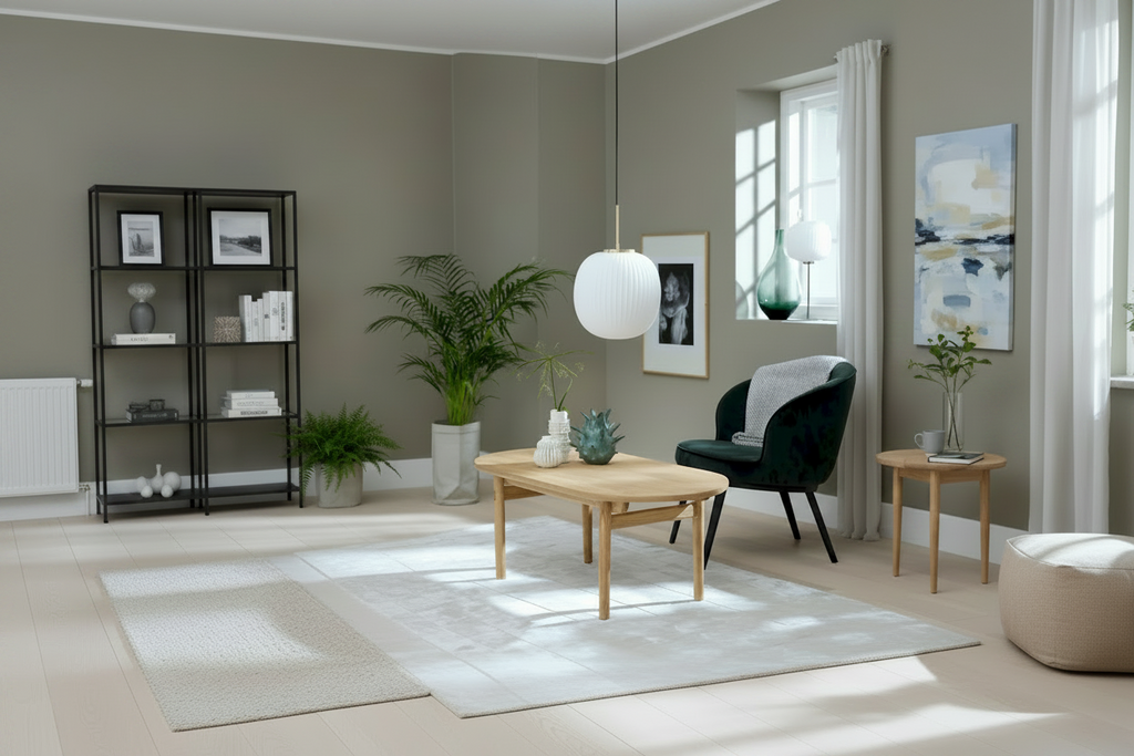 Tavolino da caffè ovale in rovere naturale, piano in legno/MDF - 1 pezzo