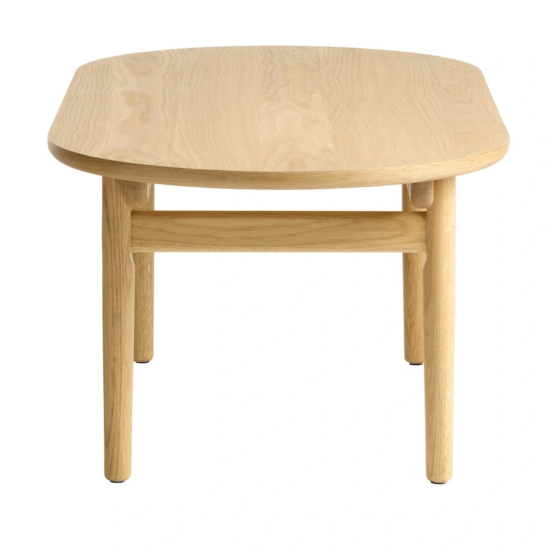 Tavolino da caffè ovale in rovere naturale, piano in legno/MDF - 1 pezzo