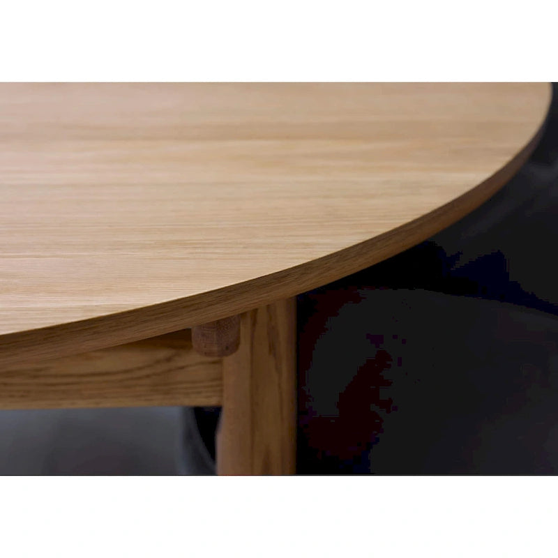 Tavolino da caffè ovale in rovere naturale, piano in legno/MDF - 1 pezzo